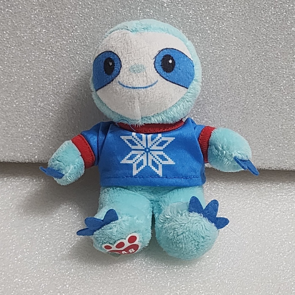 Build A Bear Blue Sloth Snowflake Top Mini Plush 2022 5in Small Stuffed Animal